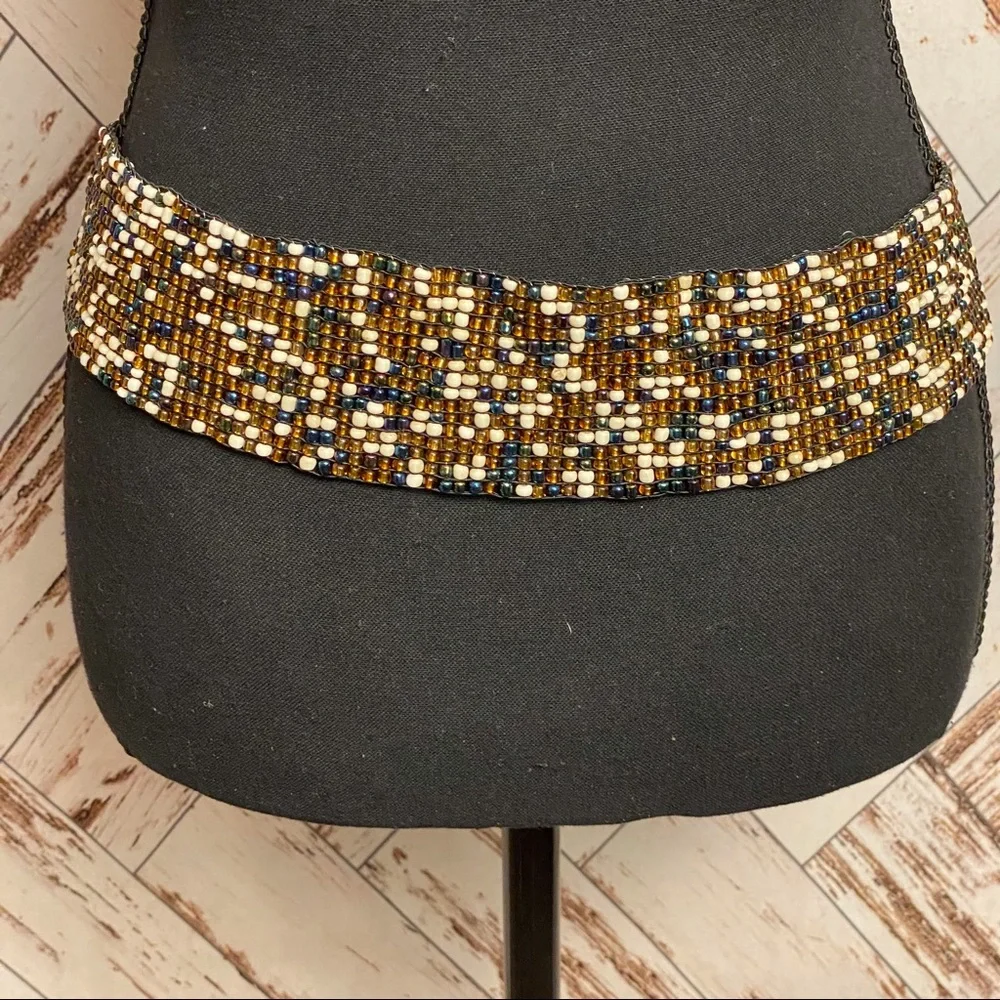 Boho Multicolor Bead & Wood Belt - Picture 2 of 4